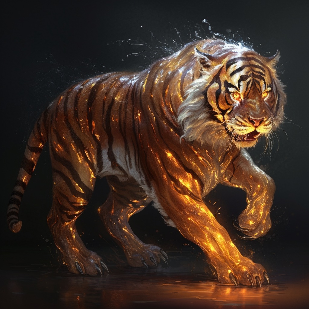 Artwork | Shiny Tiger | LED Bild