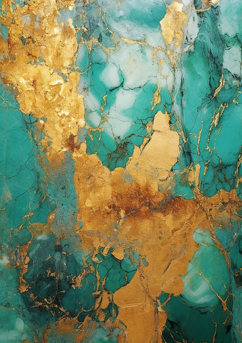 Artwork | Marmor mit Grün und Gold | LED Bild
