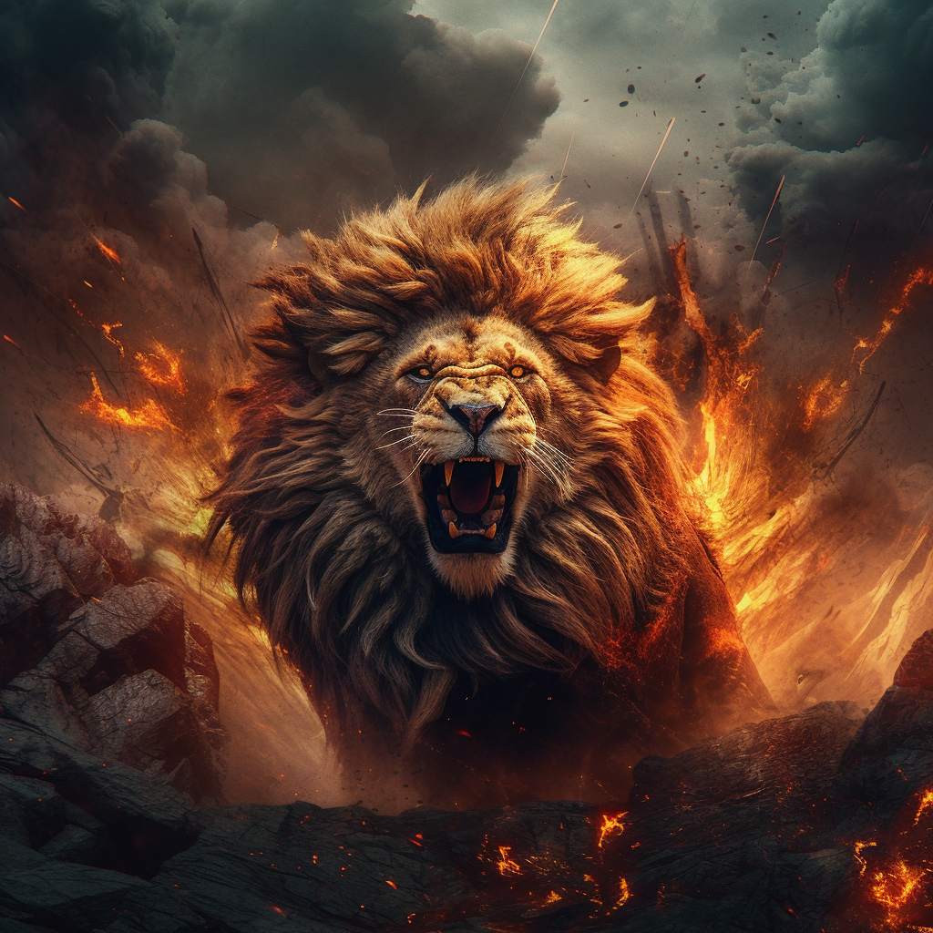 Artwork | Fire Lion | LED Bild