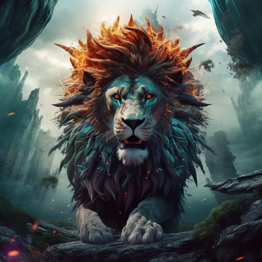 Artwork | Painted Lion II | LED Bild