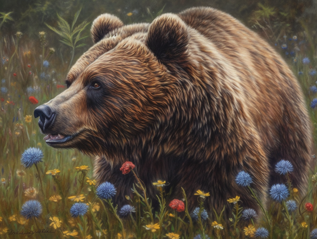 Tiere | Bärengemälde III | LED Bild