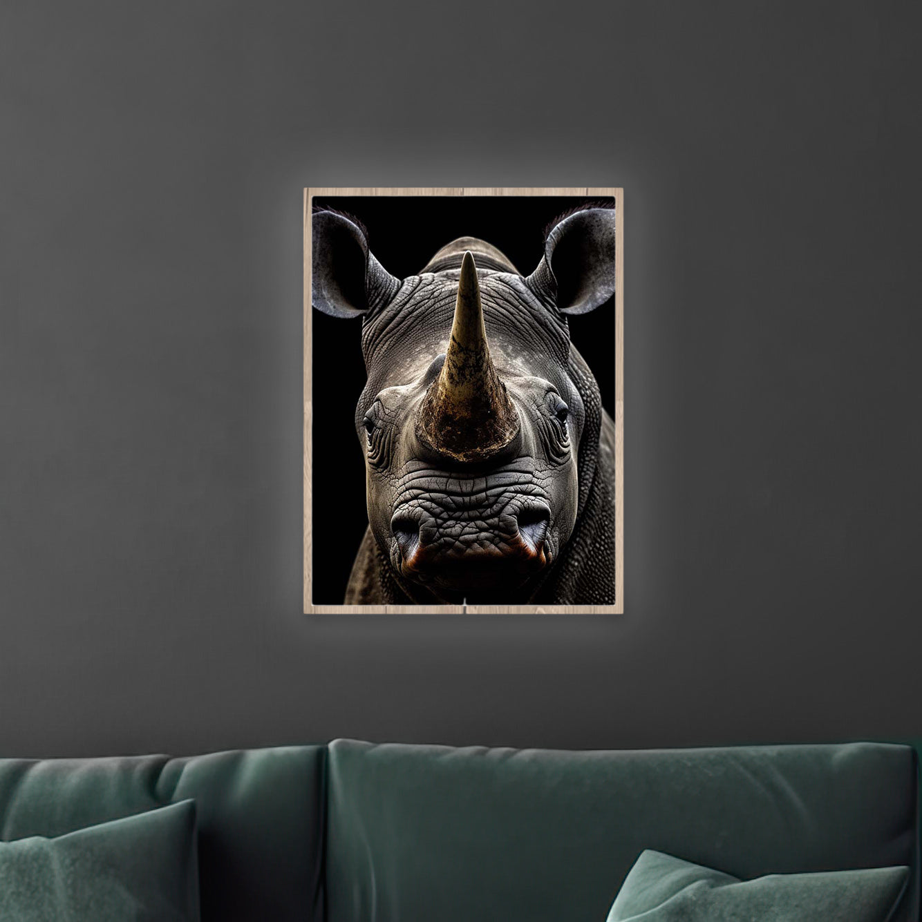 Nashorn Portrait | LED Bild