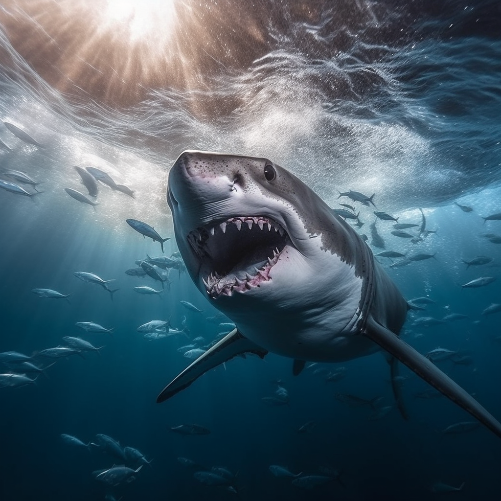 Tiere | Hai auf der Jagd | LED Bild