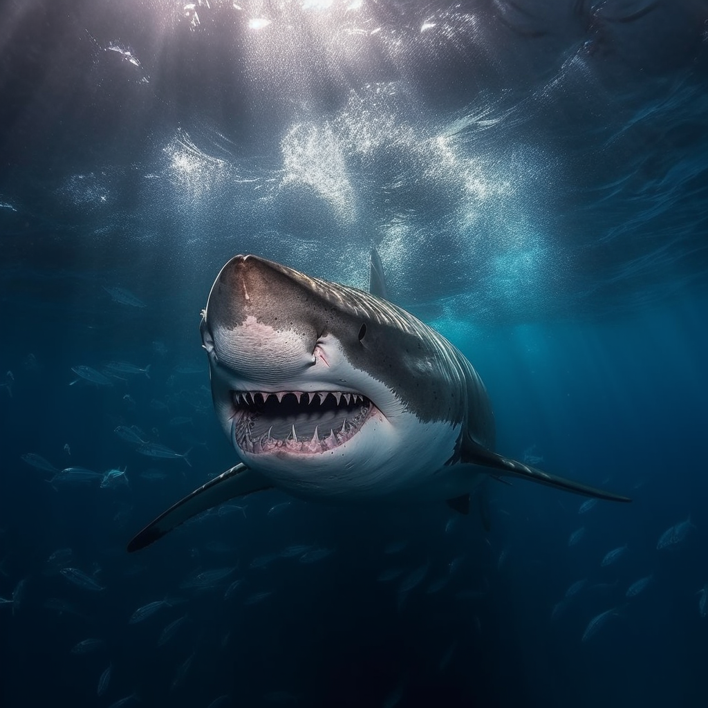Tiere | Hai in der Tiefe | LED Bild
