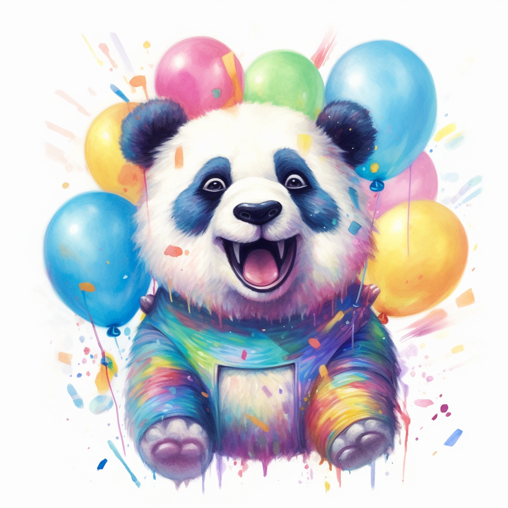 Kinderzimmer | Kindermotiv "Happy Panda" II | LED Bild