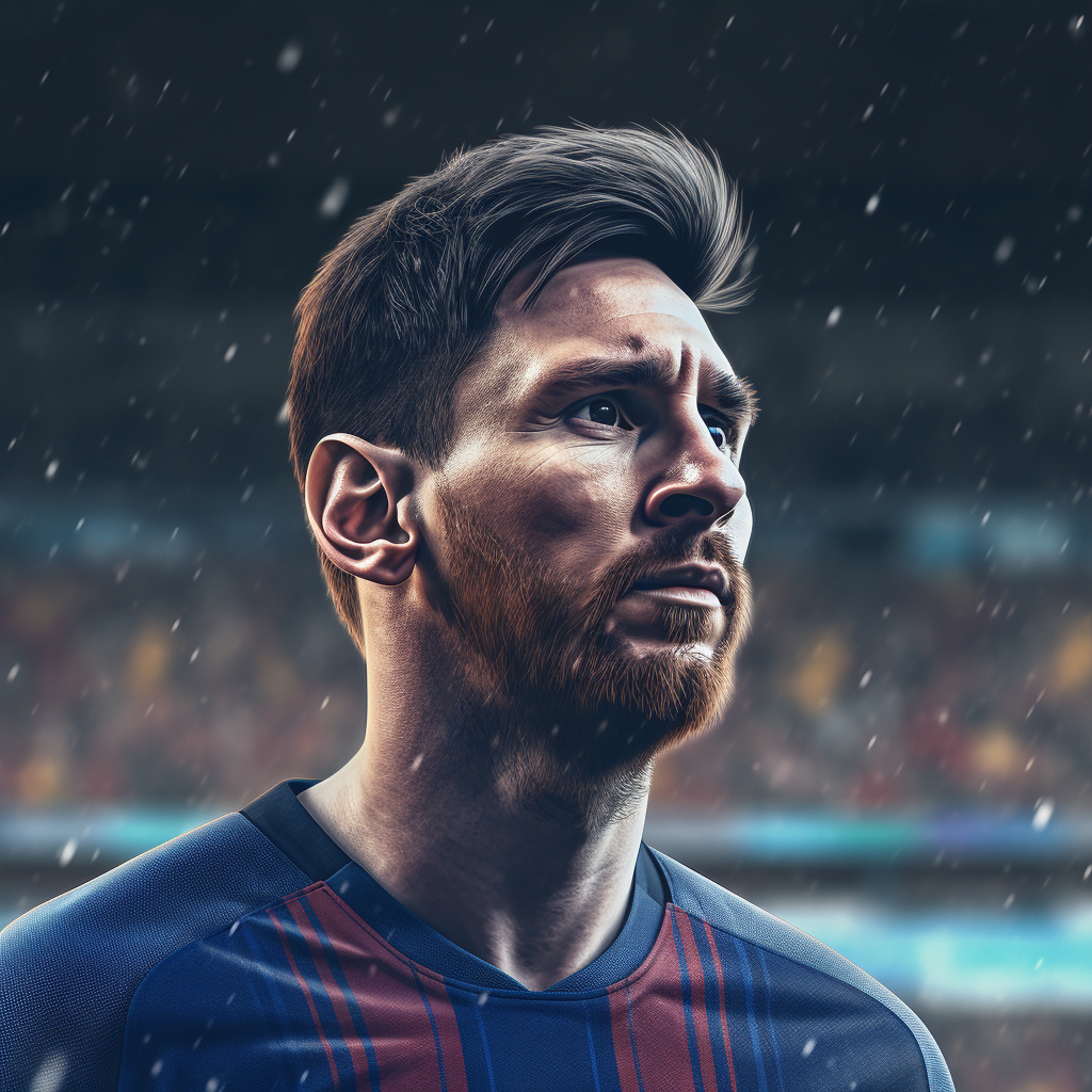 Fussball | Lionel Messi Portrait "Barca" | LED Bild