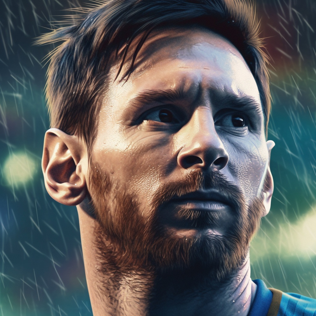 Fussball | Lionel Messi Portrait | LED Bild