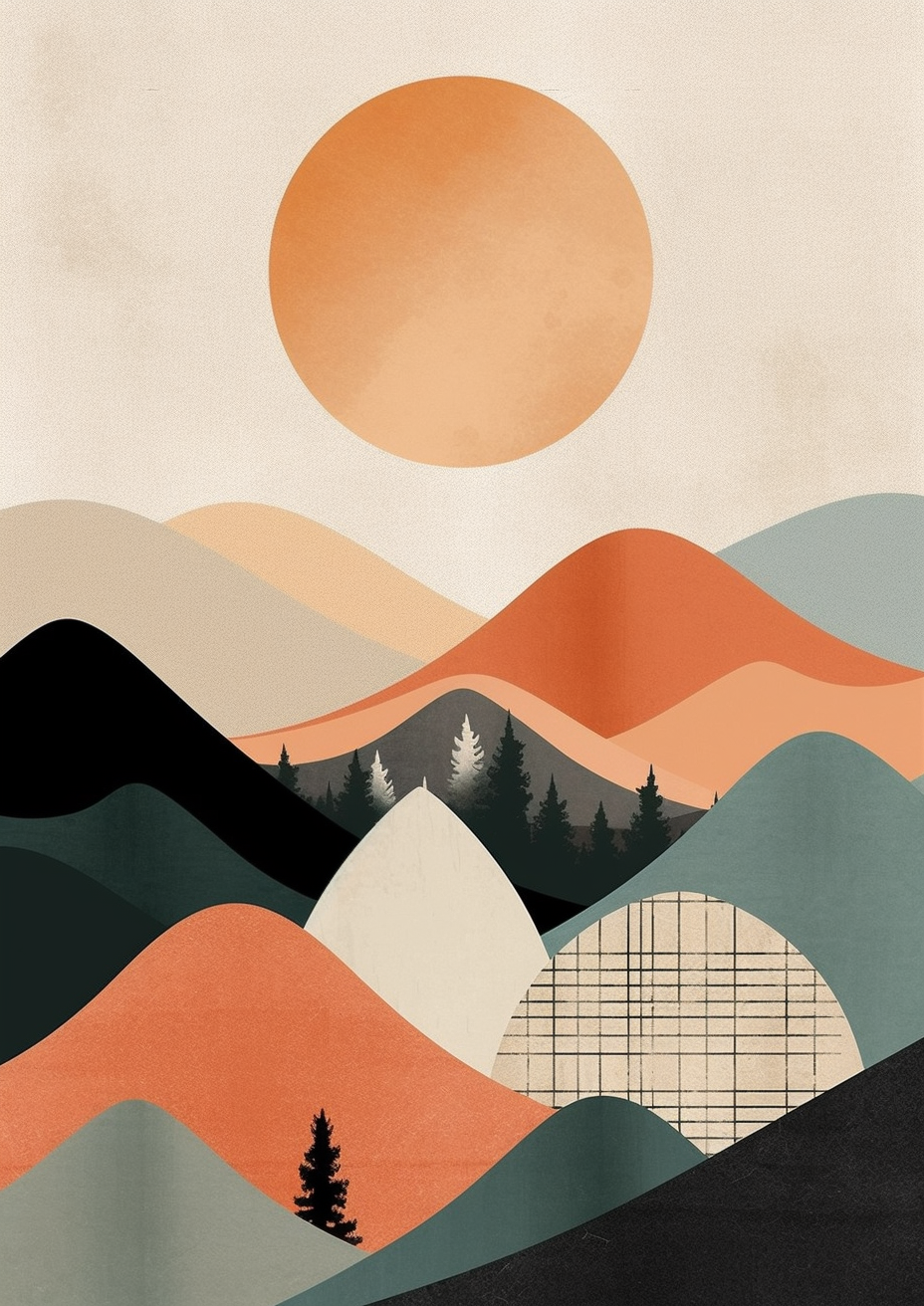 Artwork | Illustration "Mount Sunset" | LED Bild