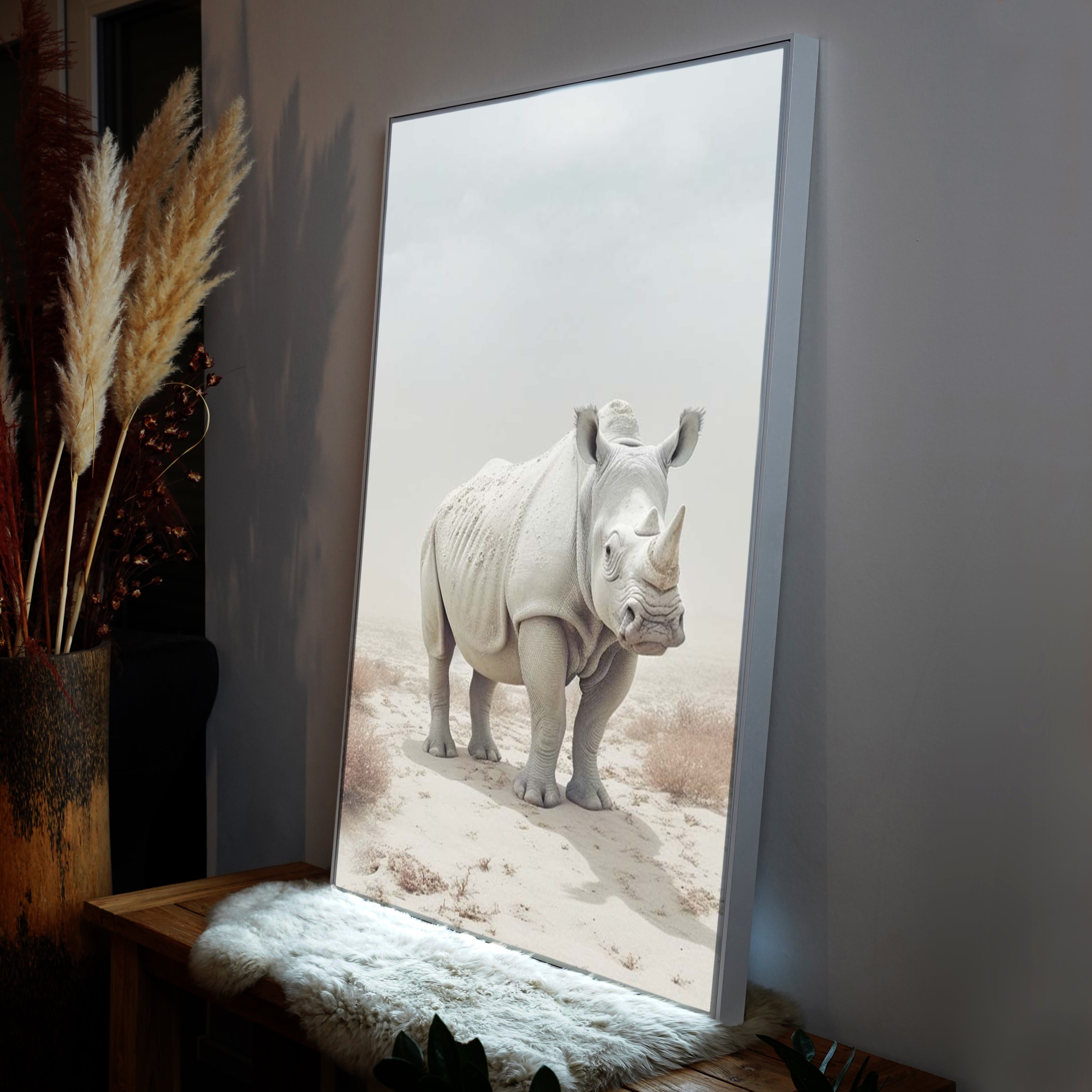 Albino Rhino | LED Bild