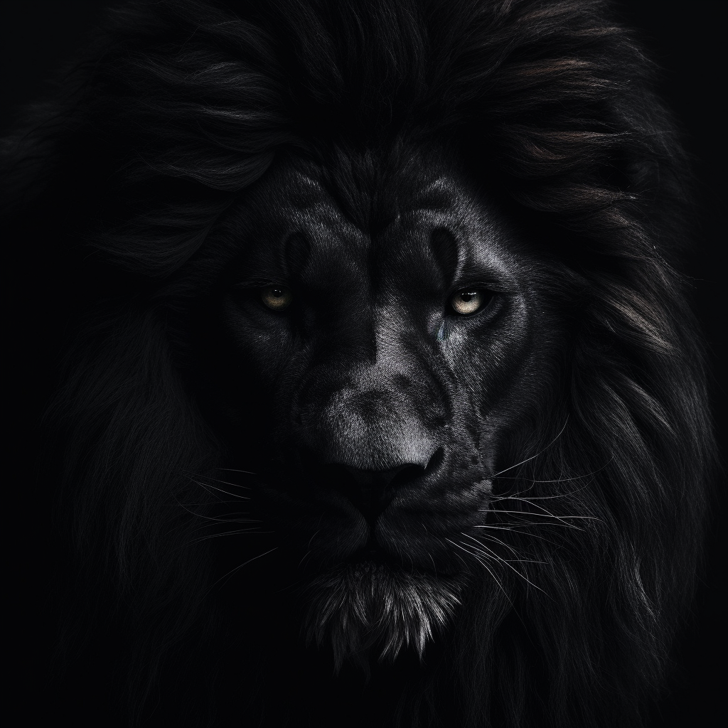 Artwork | Der schwarze Löwe | LED Bild