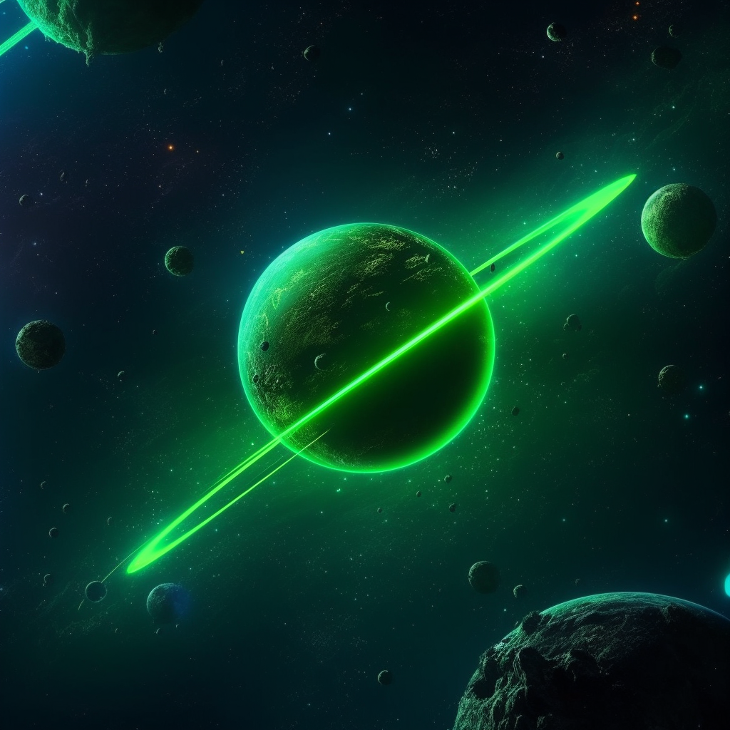 Artwork | Green Saturn | LED Bild