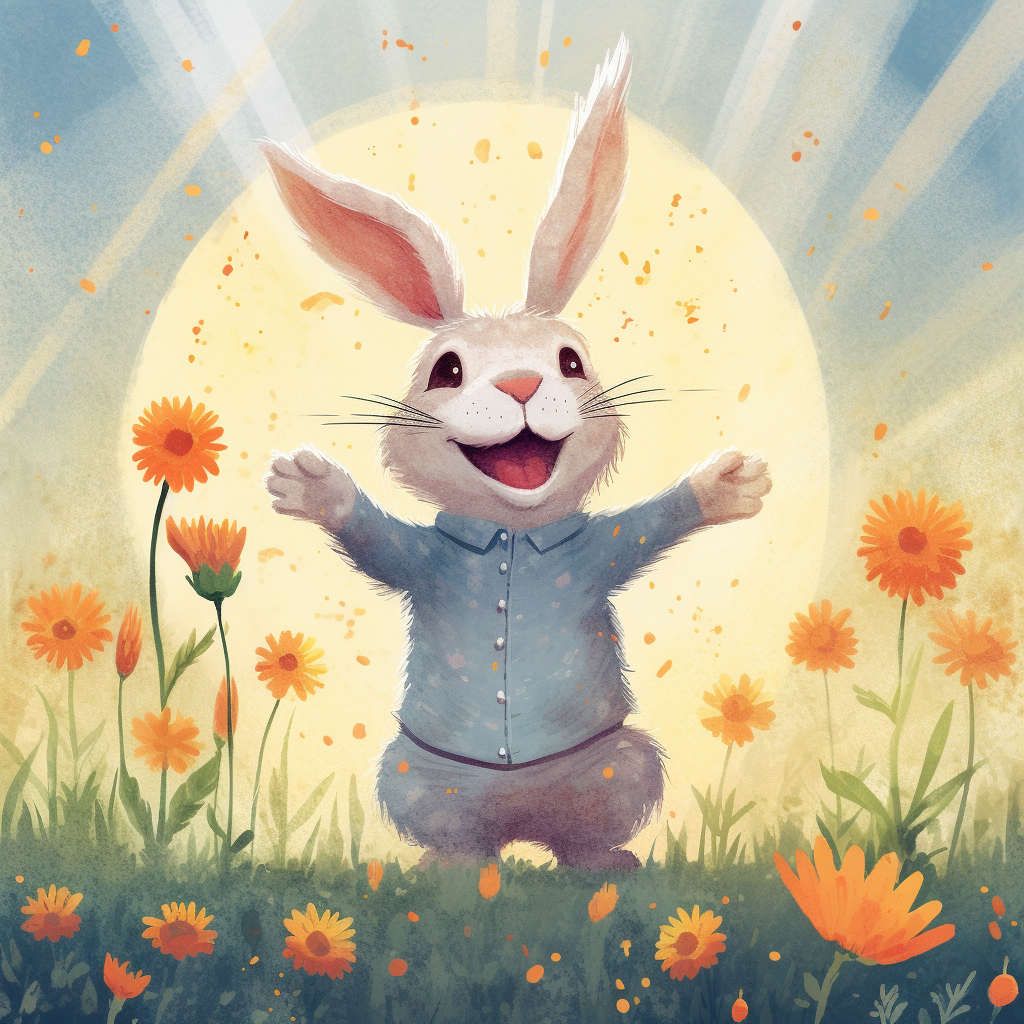 Kinderzimmer | Kindermotiv "Happy Rabbit" II | LED Bild