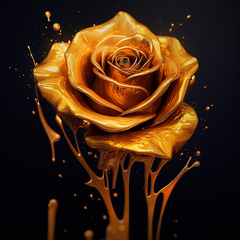 Heimdeko | Wall Art "Golden Rose" | LED Bild