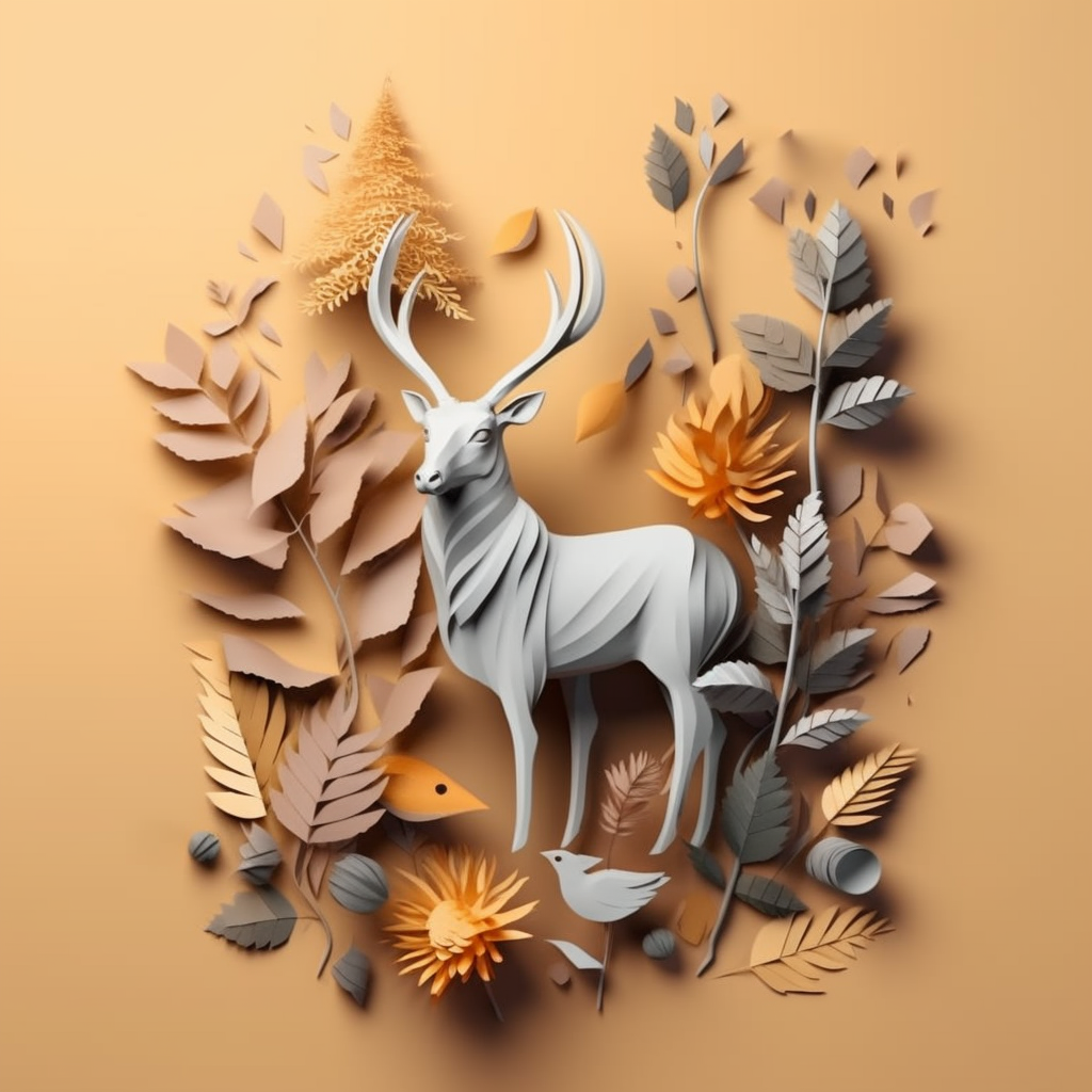 Artwork | Paper Artwork "Deer Buck" | LED Bild