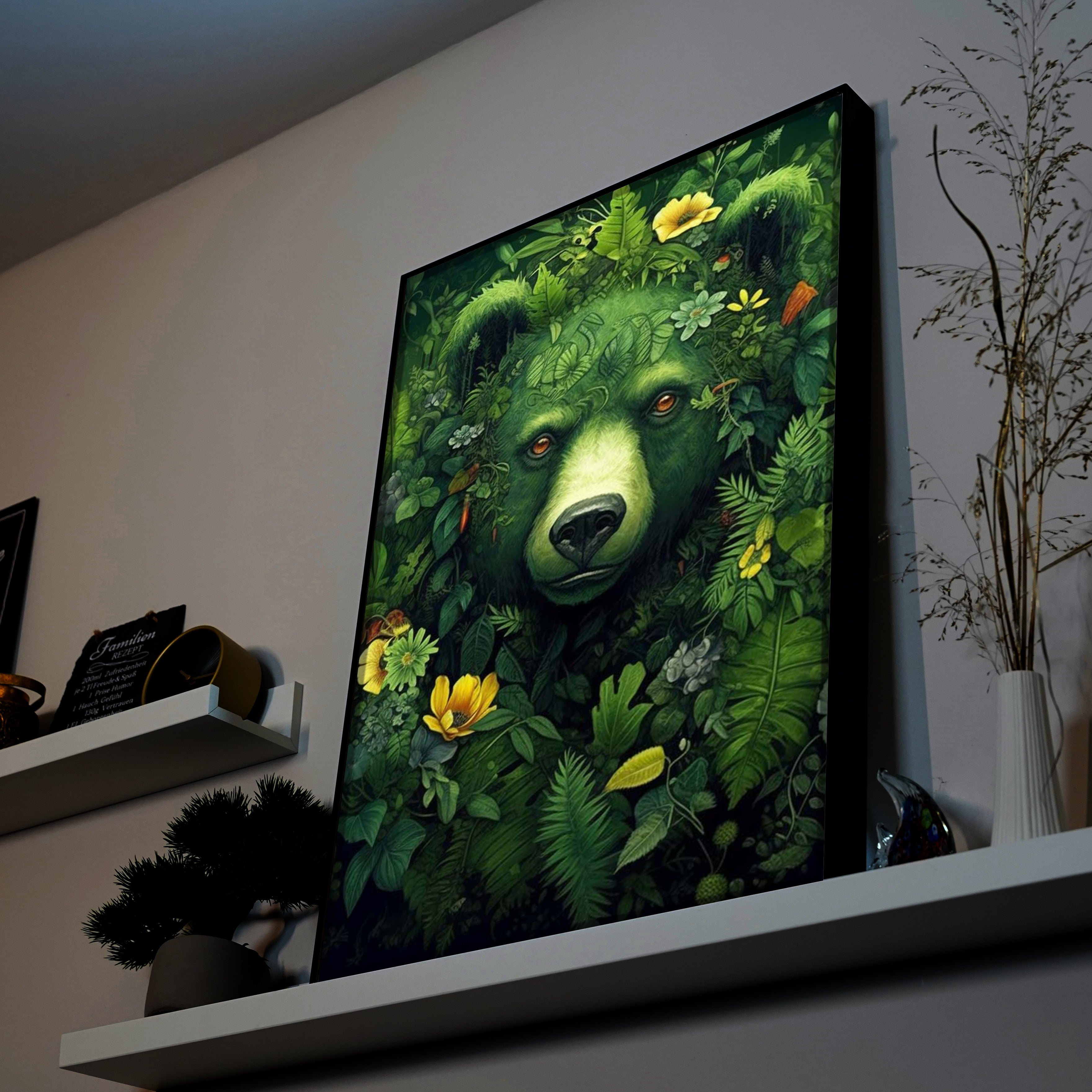 Green Flower Bear | LED Bild