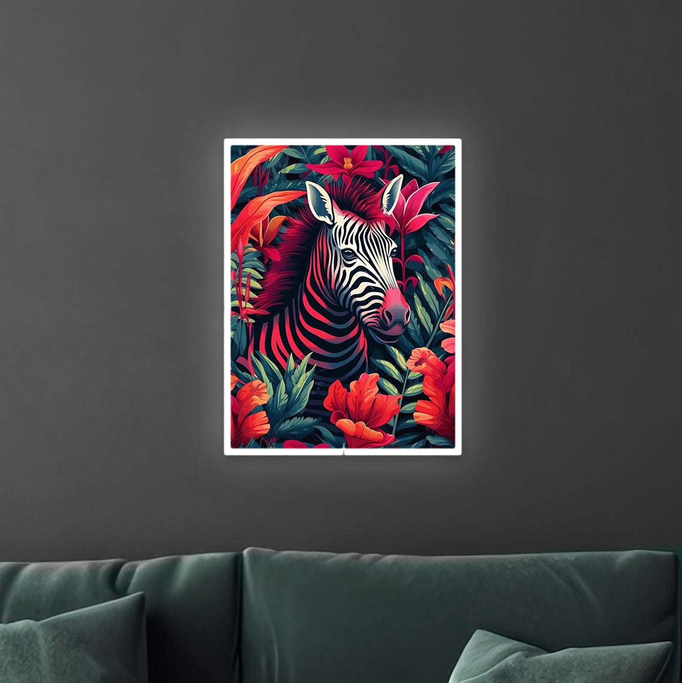 Flower Zebra | LED Bild