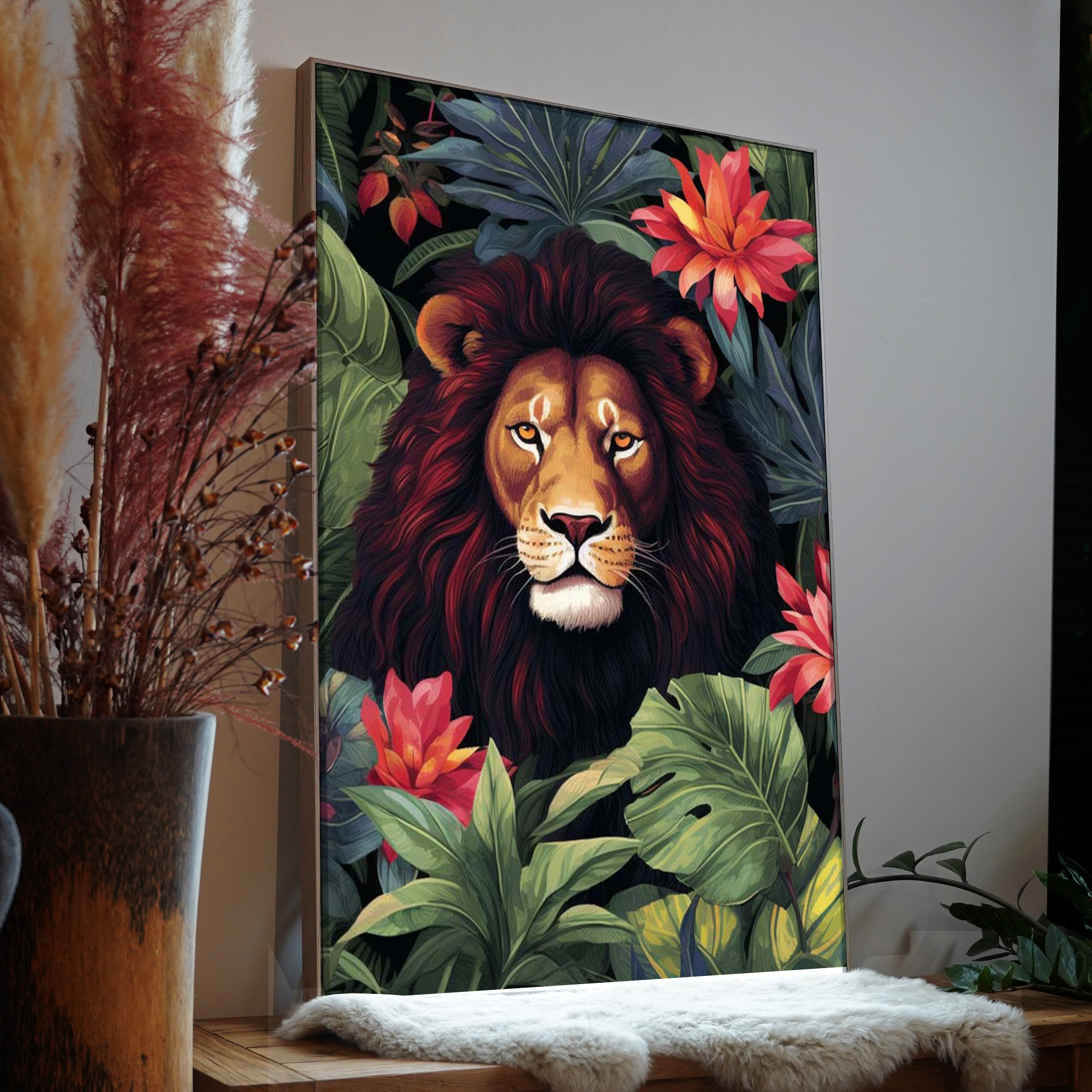 Flower Lion | LED Bild