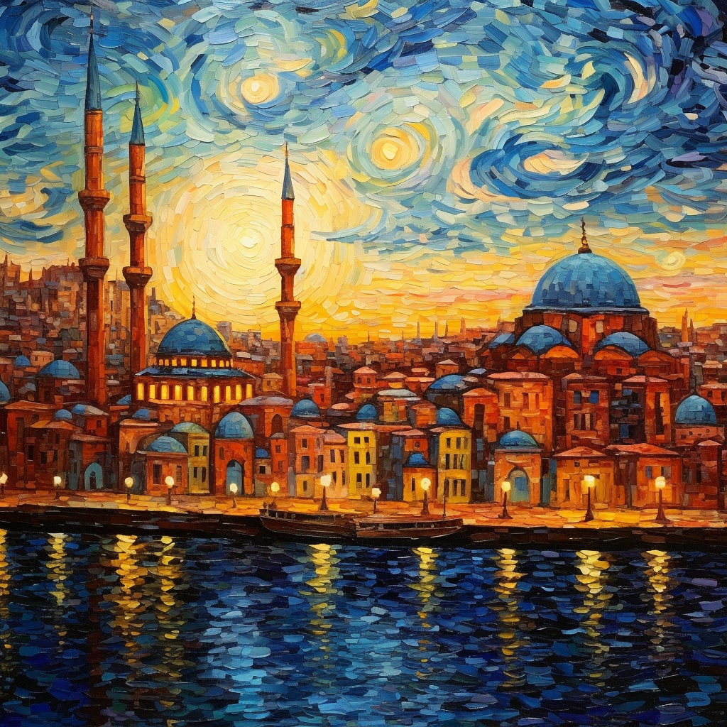 Kunstwerk | Gemälde von Istanbul | LED Bild