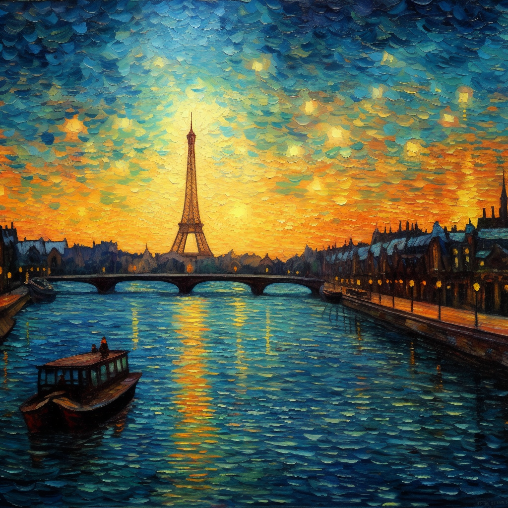 Kunstwerk | Gemälde von Paris | LED Bild