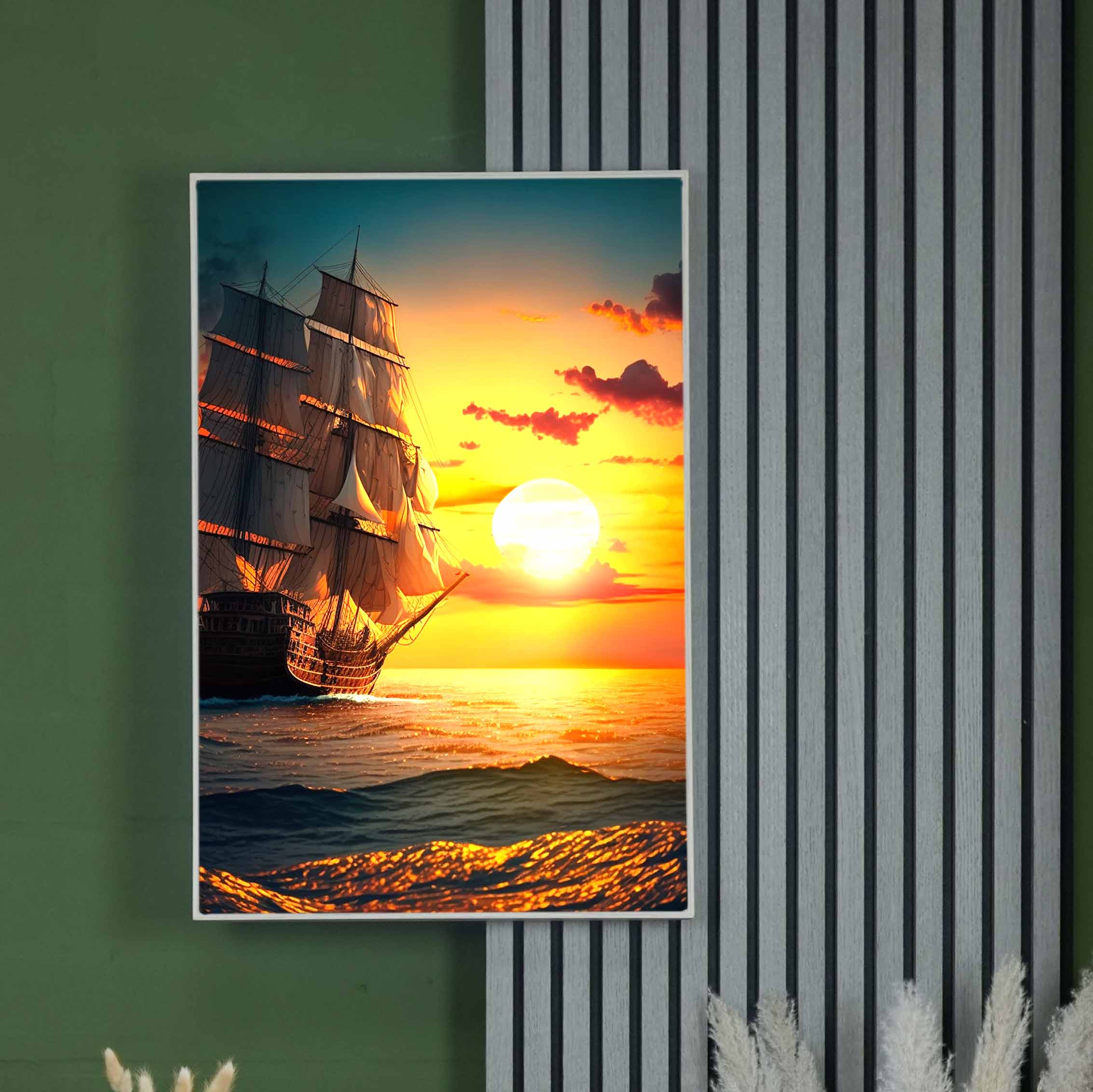 Artwork | Schiff auf hoher See | LED Bild